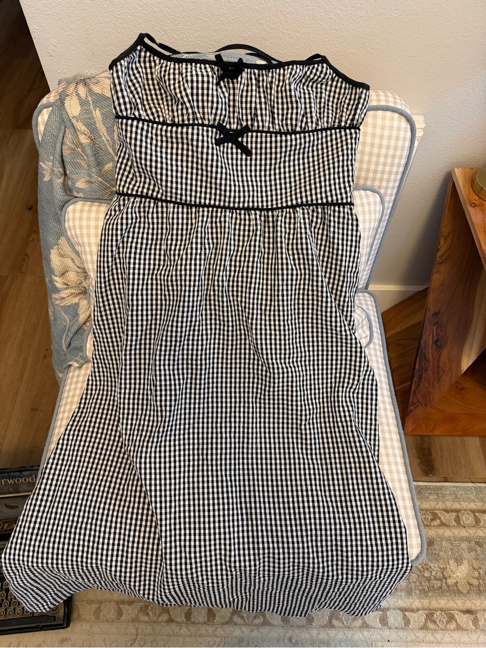 Cupshe Black and White Gingham Maxi Dress